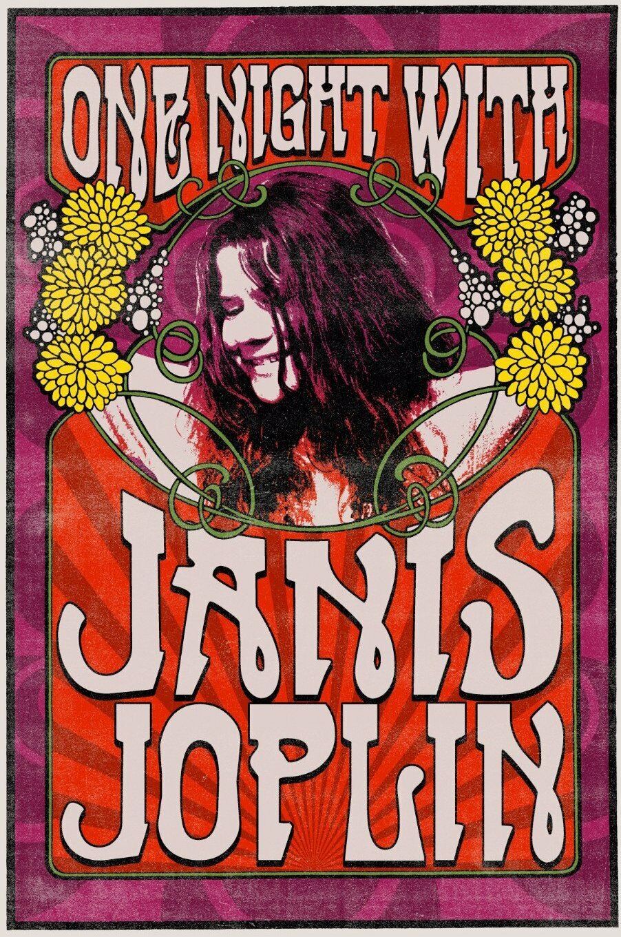 Janis Joplin Reproduction 4" X 6" Mini Concert Poster Free Top Loader
