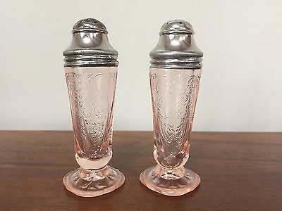 Hazel Atlas Royal Lace Pink Depression Glass Salt & Pepper Shaker Set