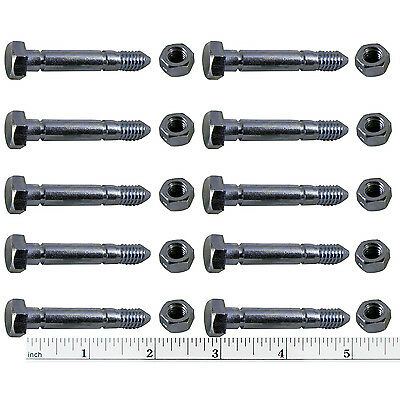 10 Pack Shear Pins & Nuts For Ariens 510015, 51001500