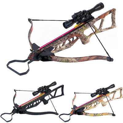 180 Lb Black / Camouflage Camo Hunting Crossbow Bow +4x20 Scope +7 Arrows 150 80